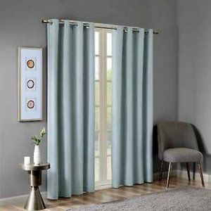 Sunsmart Olliix Maya Printed Heathered Blackout Grommet Top Curtain Panel 50x95